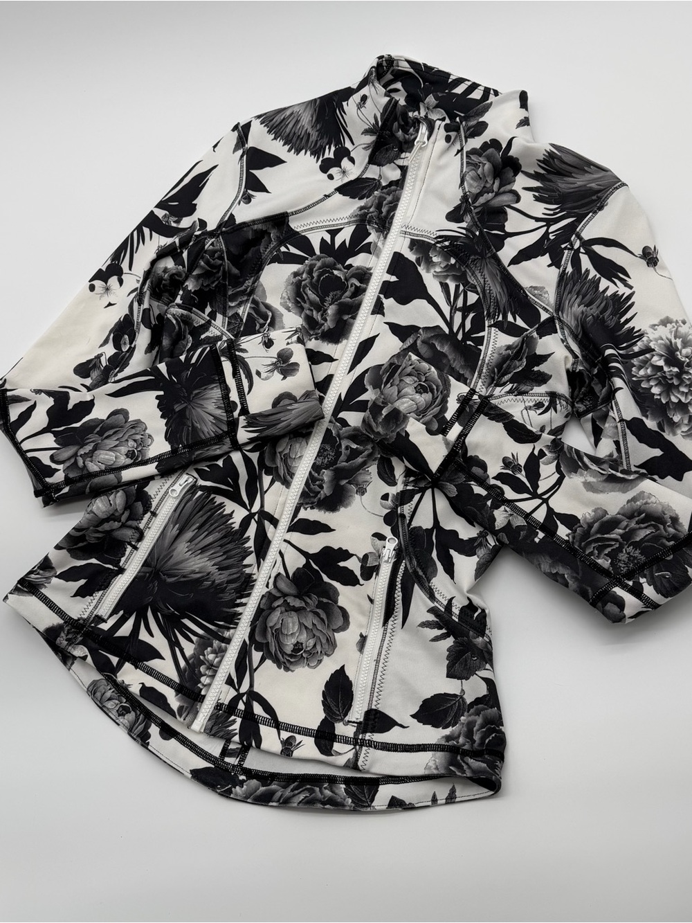lululemon athletica Monochrome Floral Zip-Up Jacket - Black & White